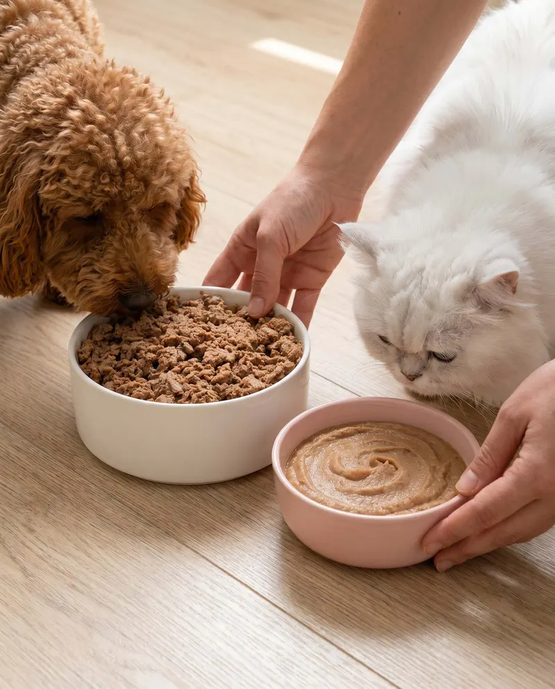 Fresh, gently cooked food in a bowl